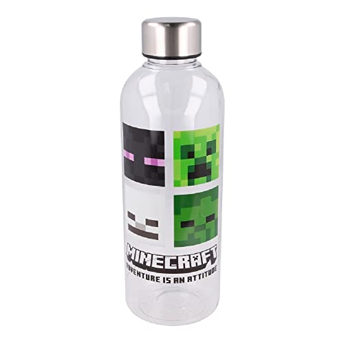 bunchy Hydro Flasche - Minecraft Trinkflasche mit 850 ml - ideal für Schule, Kindergarten oder Freizeit, Wasserflasche BPA-frei