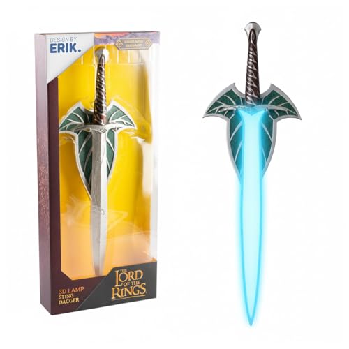 Grupo Erik LED Lampe Der Herr der Ringe Schwert Merch LED Licht Deko - Stimmungslicht Schreibtisch 15 x 34 x 19 cm - Nachttischlampe Kinder und Erwachsene Zubehör - Offizieller The Lord of the Rings