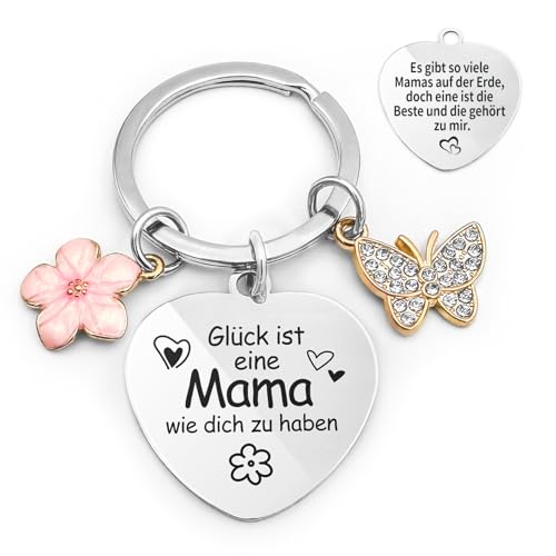 YISCOKO Geschenke für Mama,Muttertagsgeschenke Mama Geschenk Schlüsselanhänger Geburtstagsgeschenk für Mama,Beste Mama Geschenk,Geschenk Mama,Schlüsselanhänger Mama,Mutter Geschenk.