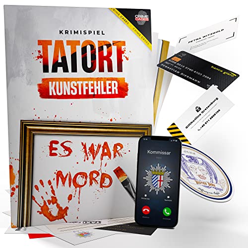CRIMECASES Krimispiel für Erwachsene - Tatort: Kunstfehler I Krimispiele für Zuhause für 1-6 Personen I Mordfall lösen Spiel ab 14 Jahren I Detektiv Cold Case Fallakte lösen I Escape Room Spiel
