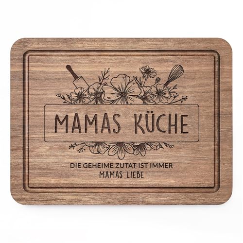 Juratar Muttertagsgeschenke für Mama – Hochwertiges Schneidebrett aus Walnussholz mit Saftrille – Praktisches Geburtstagsgeschenk für Mama zum Muttertag, Geburtstag oder Weihnachten