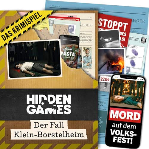 Hidden Games Tatort - Der Fall Klein-Borstelheim - Krimispiel für Erwachsene - Mordfall lösen Spiel - Detektivspiel für zu Hause - Escape Room Spiel ab 14 Jahren - Detektiv Spielen - Rätselspiel
