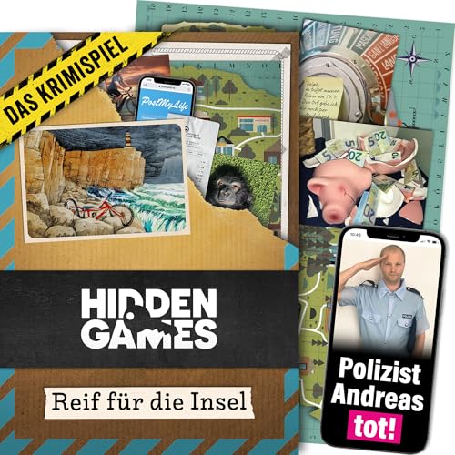 Hidden Games Tatort – Reif für die Insel – Krimispiel für Erwachsene – Krimigame – spannendes Detektivspiel – Escape Room Spiel – Tatortspiel – Mordfall lösen