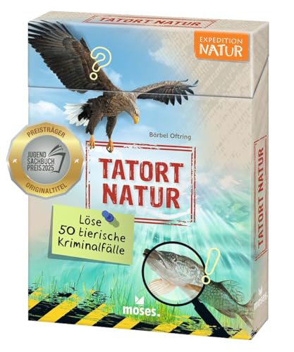moses. Tatort Natur – Löse 50 tierische Kriminalfälle, Natur-Detektivspiel für Kinder ab 8 Jahren, großformatiges Kartenset mit spannenden Fällen, Quizfragen und Experimenten