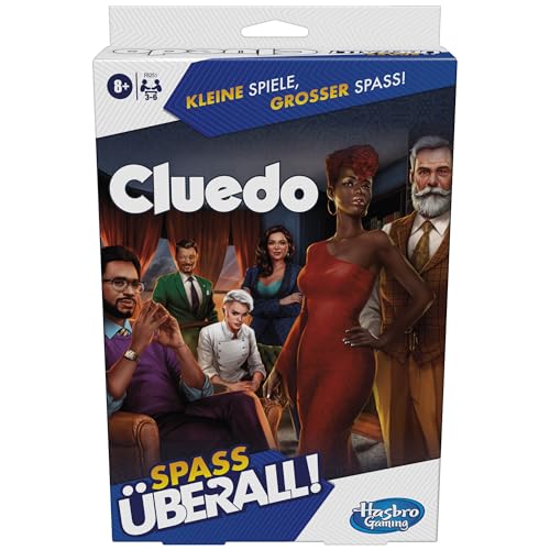 Hasbro Gaming Cluedo Kompakt, portables Detektivspiel für 3 bis 6 Spieler, Reisespiel für unterwegs mit Mini-Spielbrett für Kinder ab 8 Jahren